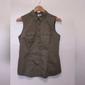 Worthington Stretch Women's Size Medium Sleeveless Button‎ Up Shirt/Blouse